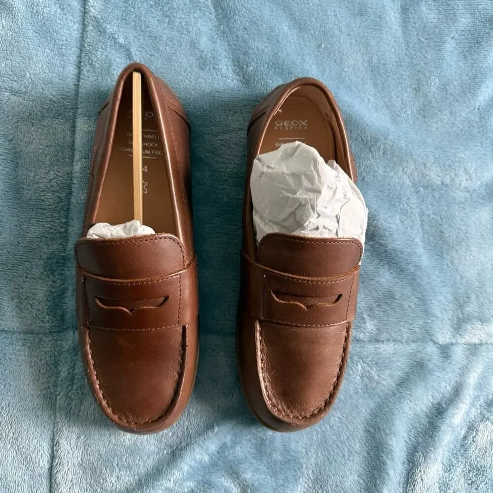 GEOX New Fast Boy Leather Loafers Shoes